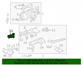 Left front bumper reinforcement fang Lexus GS 16-19 F Sport, rest