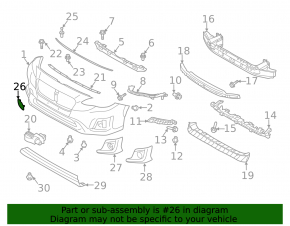 Tow Hook Plug Front Bumper Subaru XV Crosstrek 18-20