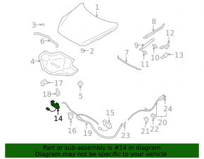 Right hood lock for Infiniti FX35 QX70 09-17