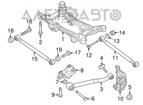 Rear left transverse control arm for a 2020 Dodge Hornet