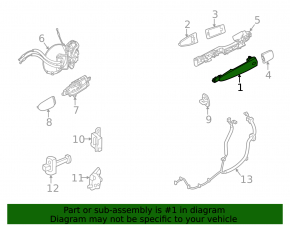Door handle outer front left Nissan Altima 13-18