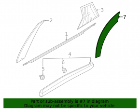 Rear left door arch trim for Nissan Ariya 23-25