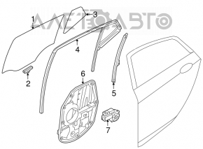 Window lift panel rear right Kia Optima 11-15