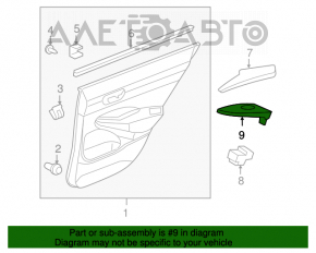 Rear right window lift control for Honda Civic 4D 06-09