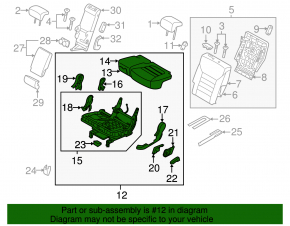Rear row of seats 2 row Kia Sorento 16-18 cloth black