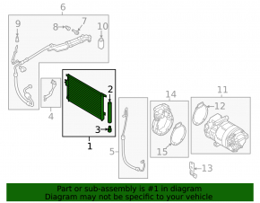 Kia Sorento 21-25 HEV, PHEV air conditioner condenser