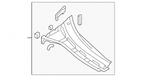 Right plastic windshield wiper grille for Mazda3 2003-2009