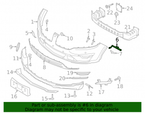 Front bumper mount left Lincoln MKC 15-17 prerest