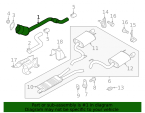 Intake pipe with catalytic converter right Ford Mustang mk6 15-17 5.0