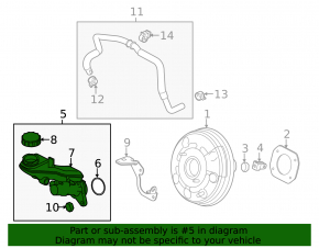Brake master cylinder with reservoir Mazda 6 14-21 manual transmission