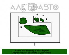 Light outer wing right Mazda6 09-13 usa