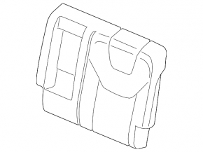 Rear seat, 2nd row, upper left, Ford Edge 15-24, blue leather, orange stitching, with seat belt
