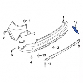 Rear Bumper Reflector Right Ford Escape MK4 20-