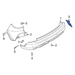 Rear Bumper Reflector Right Ford Escape MK4 20-