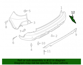 Rear Bumper Reflector Right Ford Escape MK4 20-