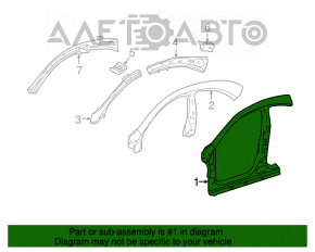 Mercedes CLA 14-19 right center pillar with wing and A-pillar