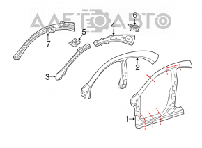 Mercedes CLA 14-19 right center pillar with wing and A-pillar