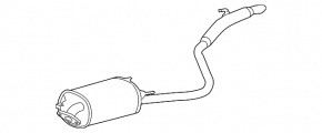 Muffler rear with barrel Toyota Sienna 11-16 3.5 AWD