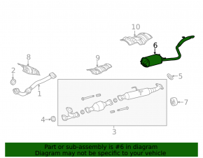Muffler rear with barrel Toyota Sienna 11-16 3.5 AWD