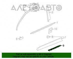 Door molding upper front right Chevrolet Equinox 10-11