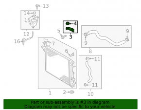 Upper left radiator mount Kia Sorento 16-20 3.3 rubber + plastic