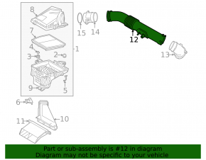 Air duct from the air filter housing Hyundai Tucson 22-25 1.6T HEV