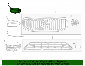 Left fog light bracket Volvo XC60 18-21