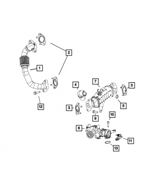 EGR pipe Jeep Cherokee KL 19-22 2.0T