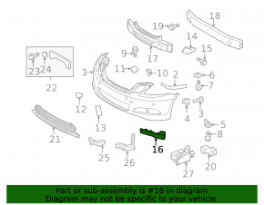 Front bumper mount left under headlight Lexus GS350 GS450h 08-11