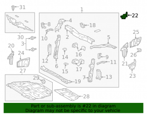 Right wing bracket Toyota Prius 30 14-15