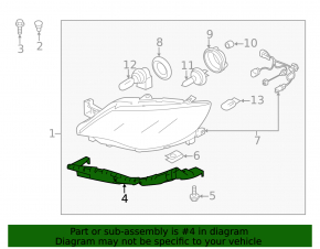 Headlight bracket front right Subaru Impreza WRX GH 08-14