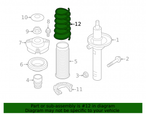 Front left spring Audi A3 8V 15-20 4d, 5d, 1 white mark