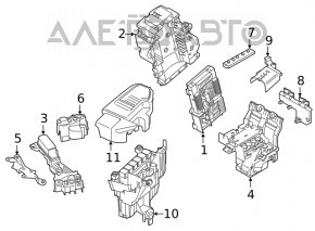 Cover of positive terminal of battery 12v BMW 5 G30 17-23 underhood