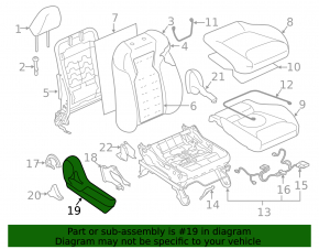 Subaru Forester 19-24 SK passenger seat control trim, black, for manual transmission, cracks in fasteners, worn