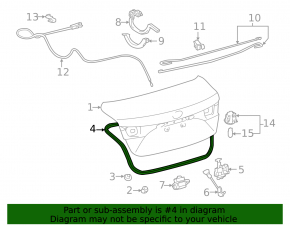 Toyota Avalon 13-18 trunk lid seal
