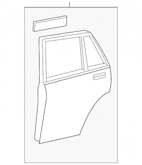 Rear right door assembly for Lexus RX400h 04-09 hybrid, silver 1C0