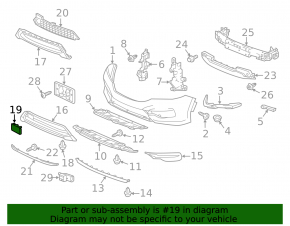 Honda Accord 16-17 front bumper lower grille plug