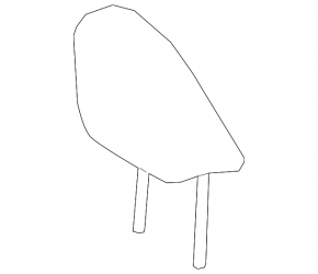 Front left headrest for Toyota Prius 50 19-22 black, fabric