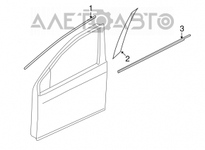 Door trim side front right Nissan Sentra 13-19
