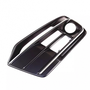 Right front bumper grille for Audi Q5 80A 18-20 with radar and black chrome