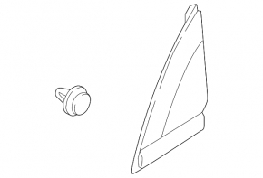 Triangle wing corner front right Hyundai Ioniq 17-22 black