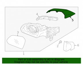 Left side mirror cover Hyundai Sonata 16-19 hybrid