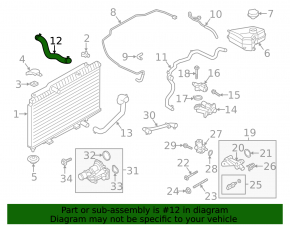 Upper cooling pipe Ford Fiesta 11-19 1.6