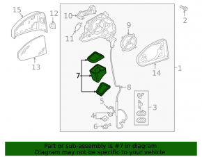 Right mirror housing for Audi A5 F5 18-25 (lower part)