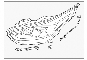 Front right headlight complete Kia Forte 19-21 LED with bracket