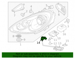 Headlight bracket right Porsche Cayenne 958 11-14 latch