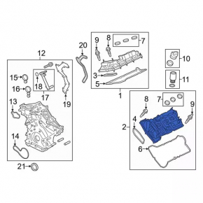 Left valve cover for Lincoln Continental 17-20 2.7, 3.0