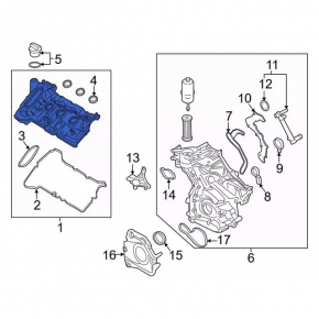 Left valve cover for Lincoln Continental 17-20 2.7, 3.0