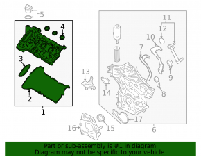 Left valve cover for Lincoln Continental 17-20 2.7, 3.0