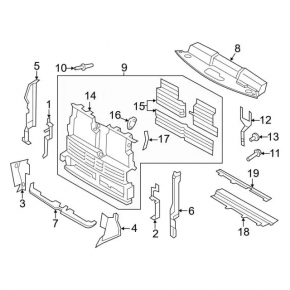 Radiator deflector blinds Ford Edge 15-18 prerest under radar cruise